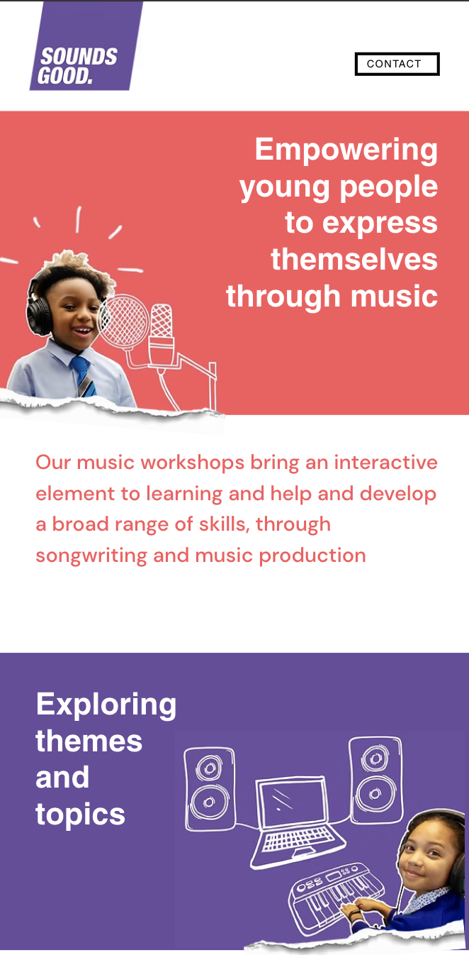 Sounds Good website for mobile