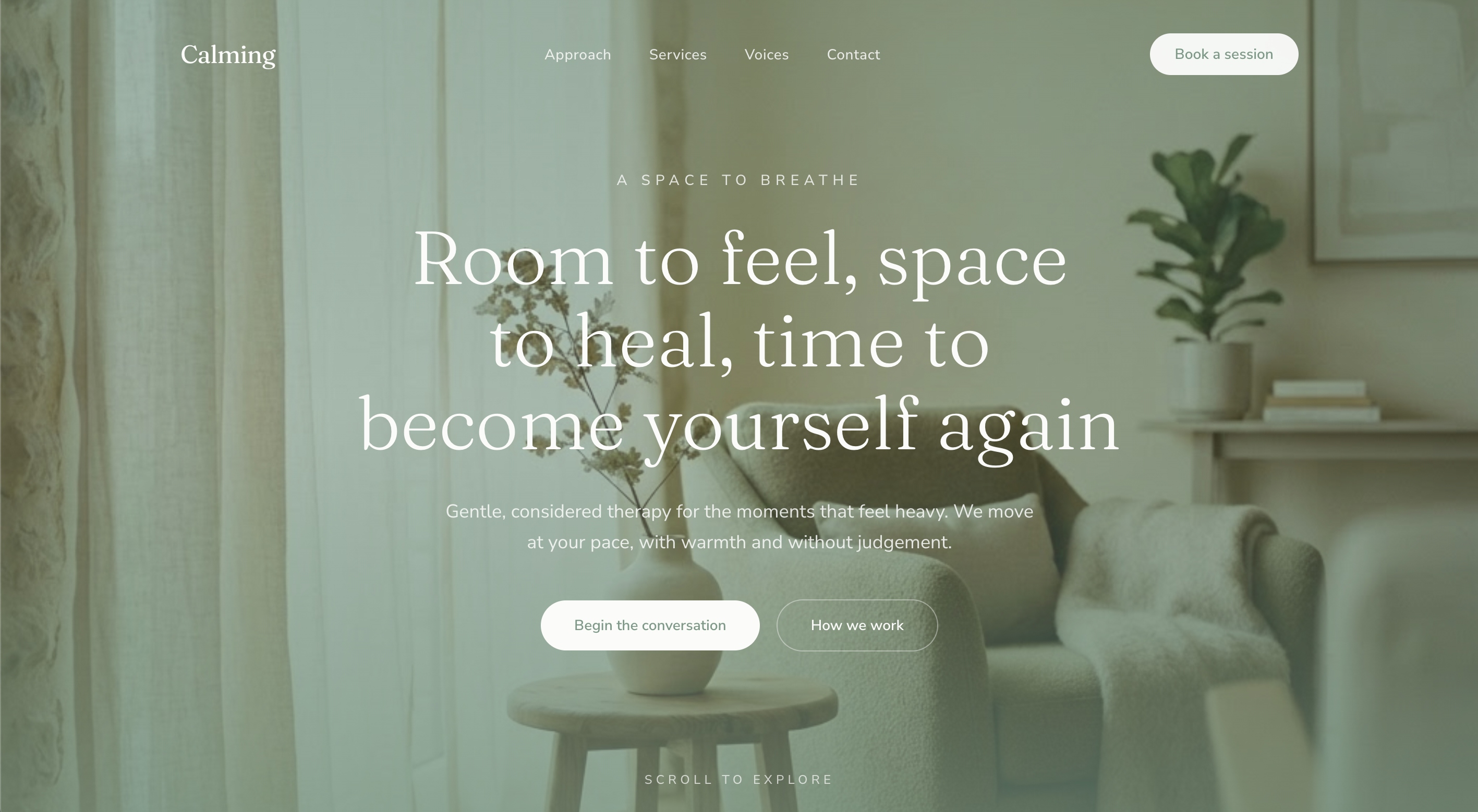 Calming template preview